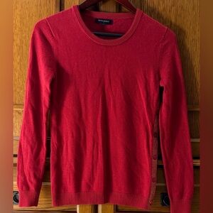 Banana Republic Knit Sweater Side Buttons Metallic Double Crewneck Pullover